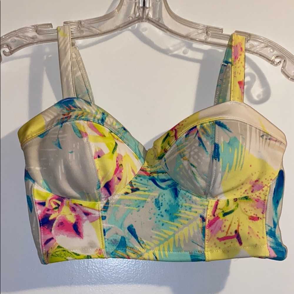 Multi colored flowered halter top